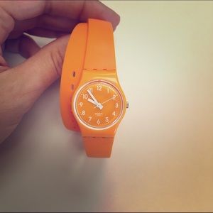 Orange Swatch Double Wrap Watch